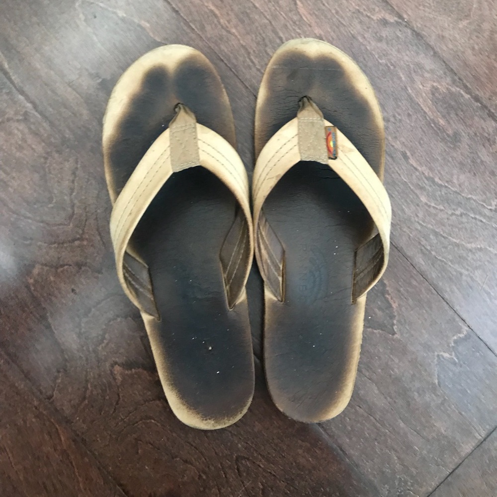 rainbow sandals leather flip flops